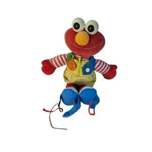 Playskool Dress Me Up Elmo Vintage 1993 Button Zip Tie‎ Buckle Snap Sesame Stree